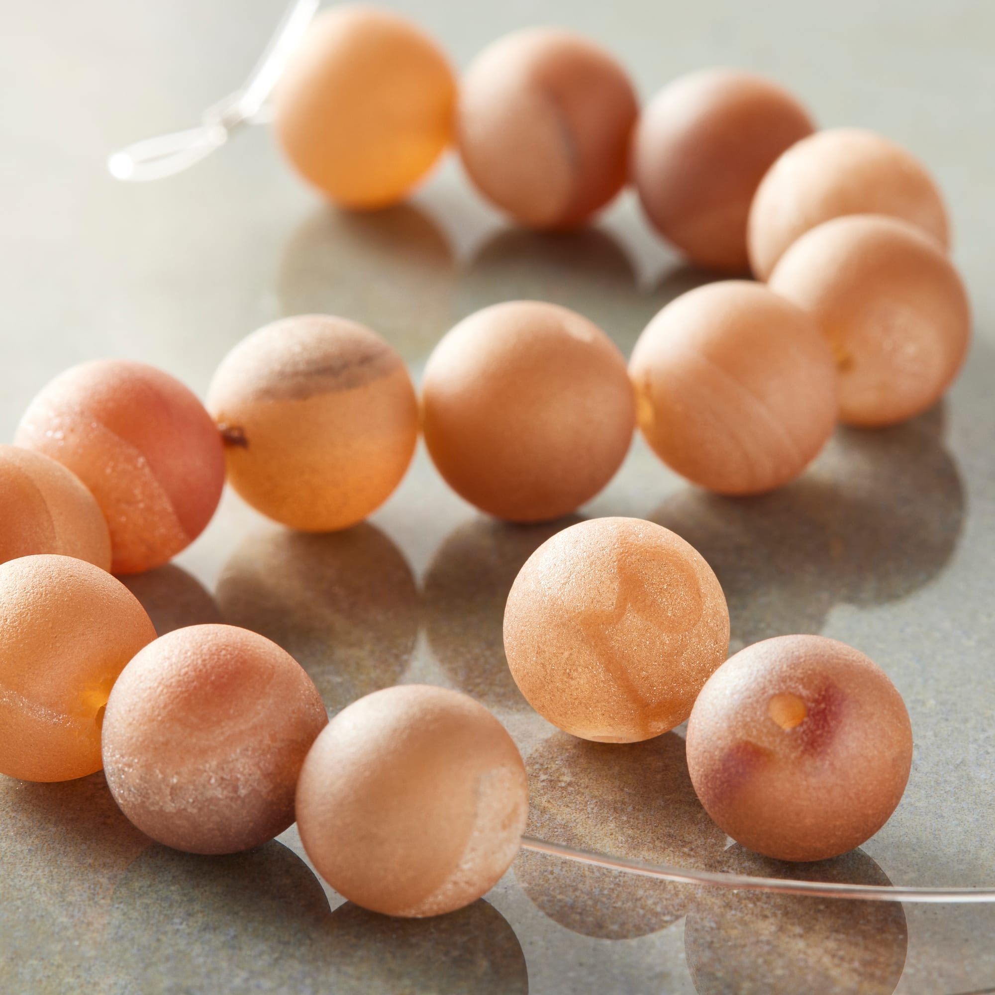 10mm Peach Plated Druzy Agate Round Beads by Bead Landing™